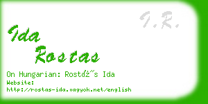 ida rostas business card